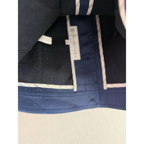 Trina Turk Blazer Jacket Linen Cotton Blend Blue 3/4 Sleeve Women Size 6 Classic - Picture 7 of 11